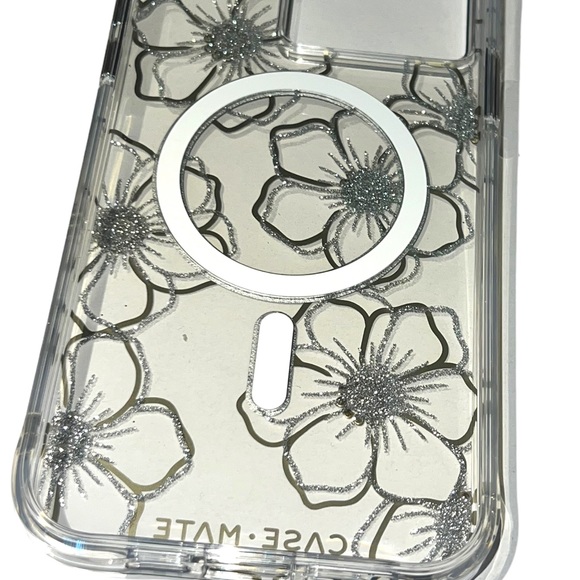 CASE-MATE Glitter Floral Gems MagSafe iPhone 15 PRO MAX Hard Case - Picture 11 of 16